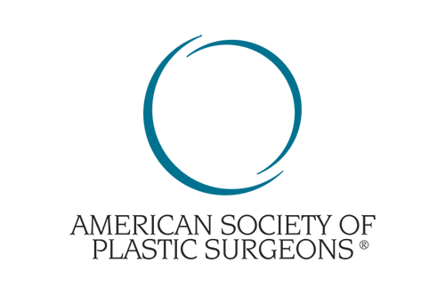 American Society of Plastic Surgeons logo with a blue circular swoosh above the organization name.