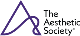 Logo for The Aesthetic Society with a stylized purple 'A' symbol and the name on the right.